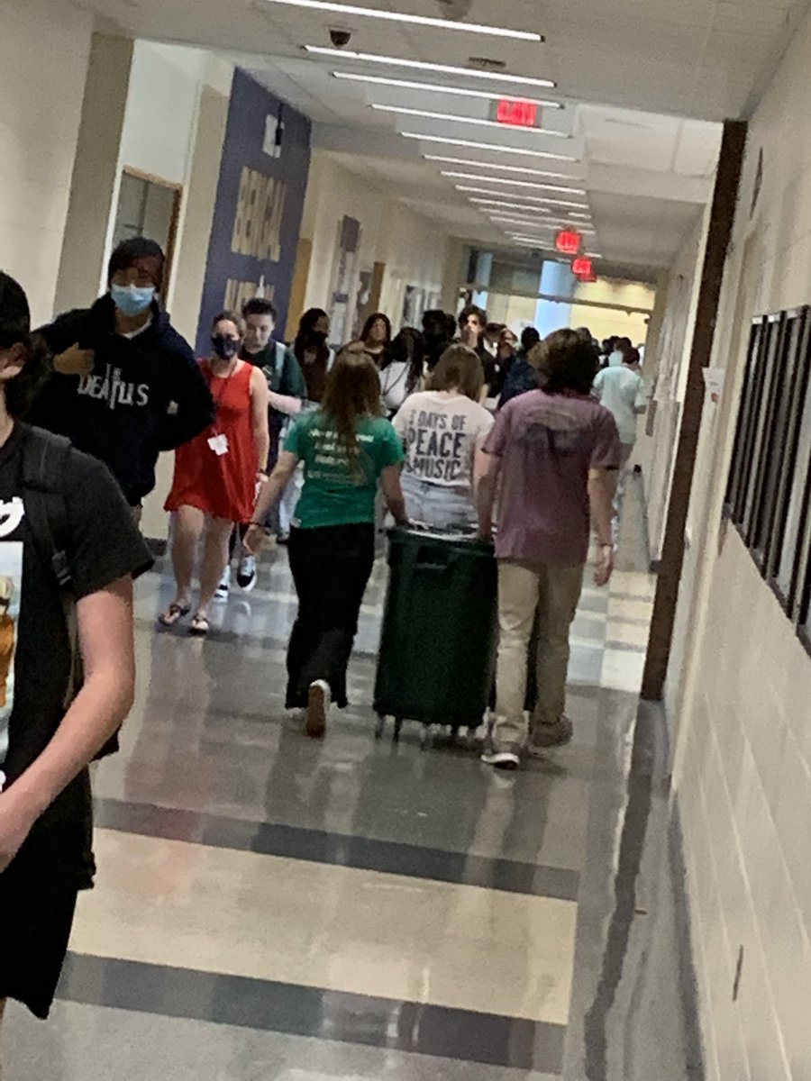<a href="/BlythewoodHigh/">Blythewood High</a> students celebrating #EarthDay w the “roll out” of composting bins during lunch! Proud of this student-led initiative from #R2Hacks2022 <a href="/cgiustBHS/">Casey Giust</a> <a href="/Coach_Epps/">Will Epps</a>