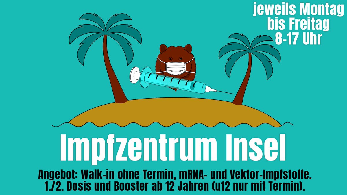 Thomie_ch's tweet photo. Heute ohne Termin im Impfzentrum Inselspital impfen oder boostern (beides ab 12 Jahren, unter 12 nur mit Termin): Montag bis Freitag von 8:00-17:00 Uhr. mRNA- und Vektor Impfstoffe. #Bernimpft #Bernboostert
Weitere Impfmöglichkeiten sind hier zu finden: https://t.co/w3OteR0WEi https://t.co/9DoQ1VBdNB