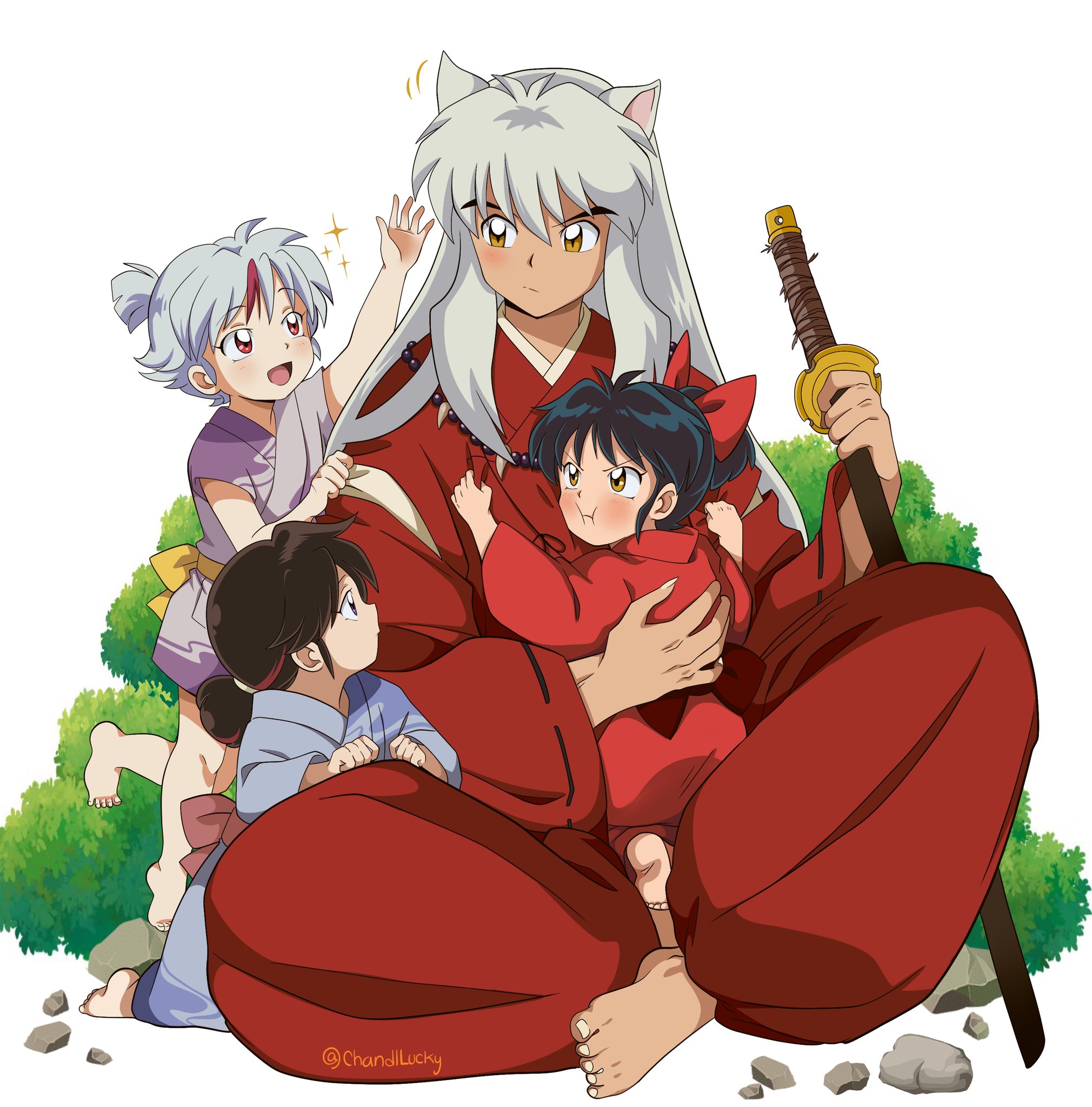 殺生丸様~!♡ — The way Sesshomaru touches his puppies faces is so