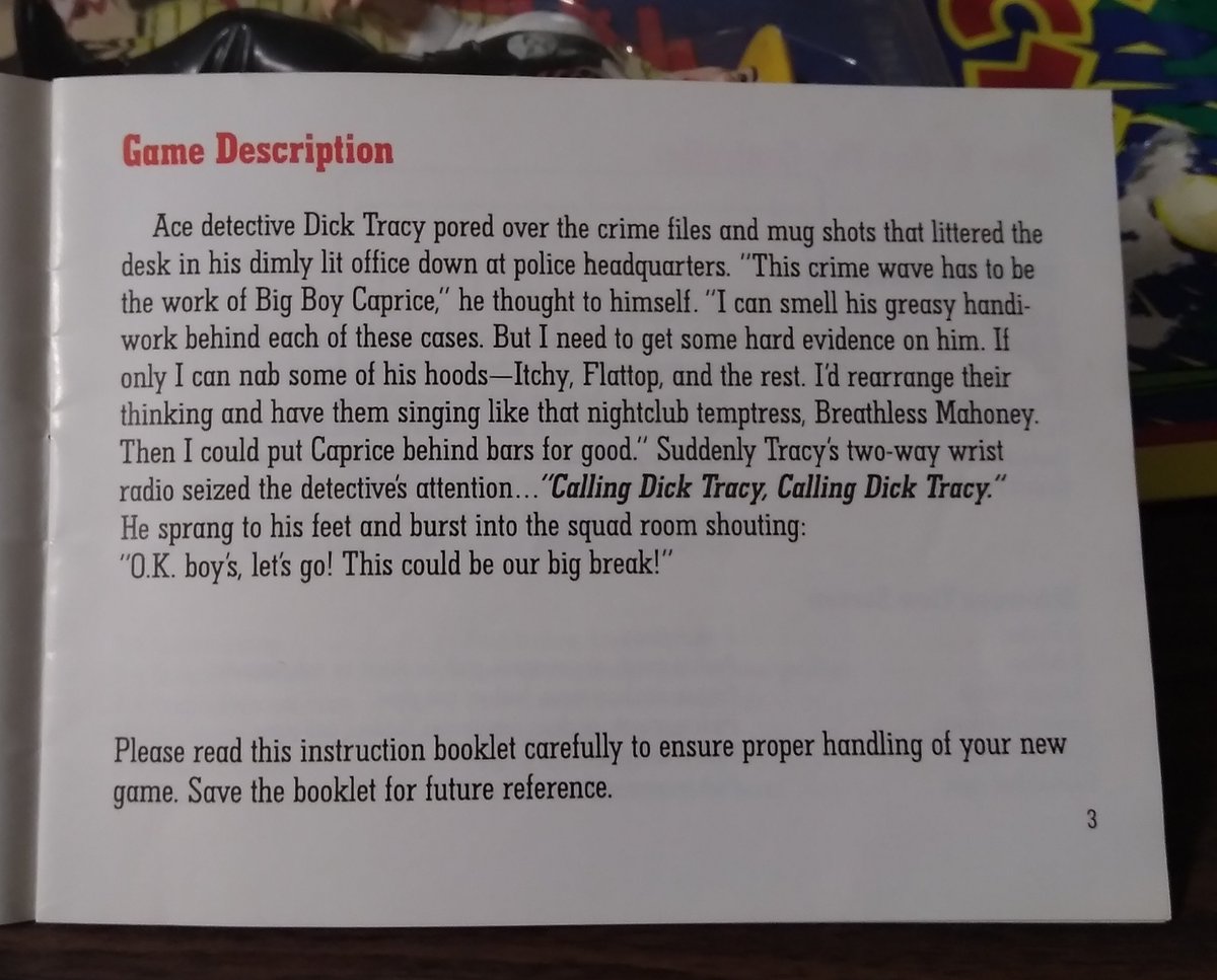 HeManIsMyHero's tweet image. Now I have the knowledge and the tools to finally bring Big Boy and his gang to justice.👍😉 #DickTracy #InstructionBooklet #Bandai #NES #NintendoEntertainmentSystem