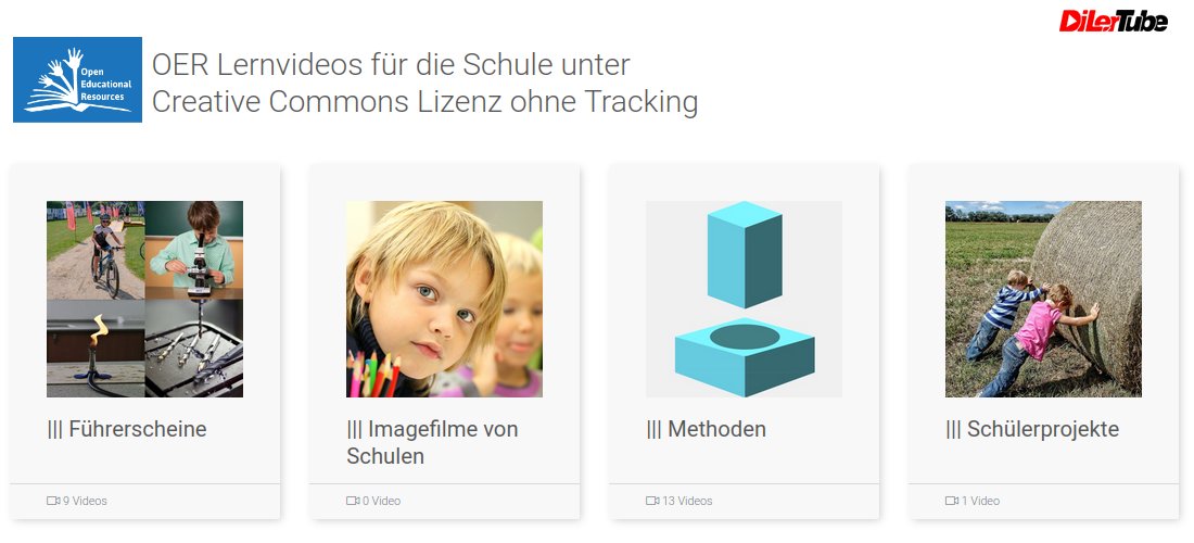 Neue Kategorien auf dilertube.de
                    ◦ Imagefilme von Schulen
                    ◦ Schülerprojekte 
                    ◦ Führerscheine