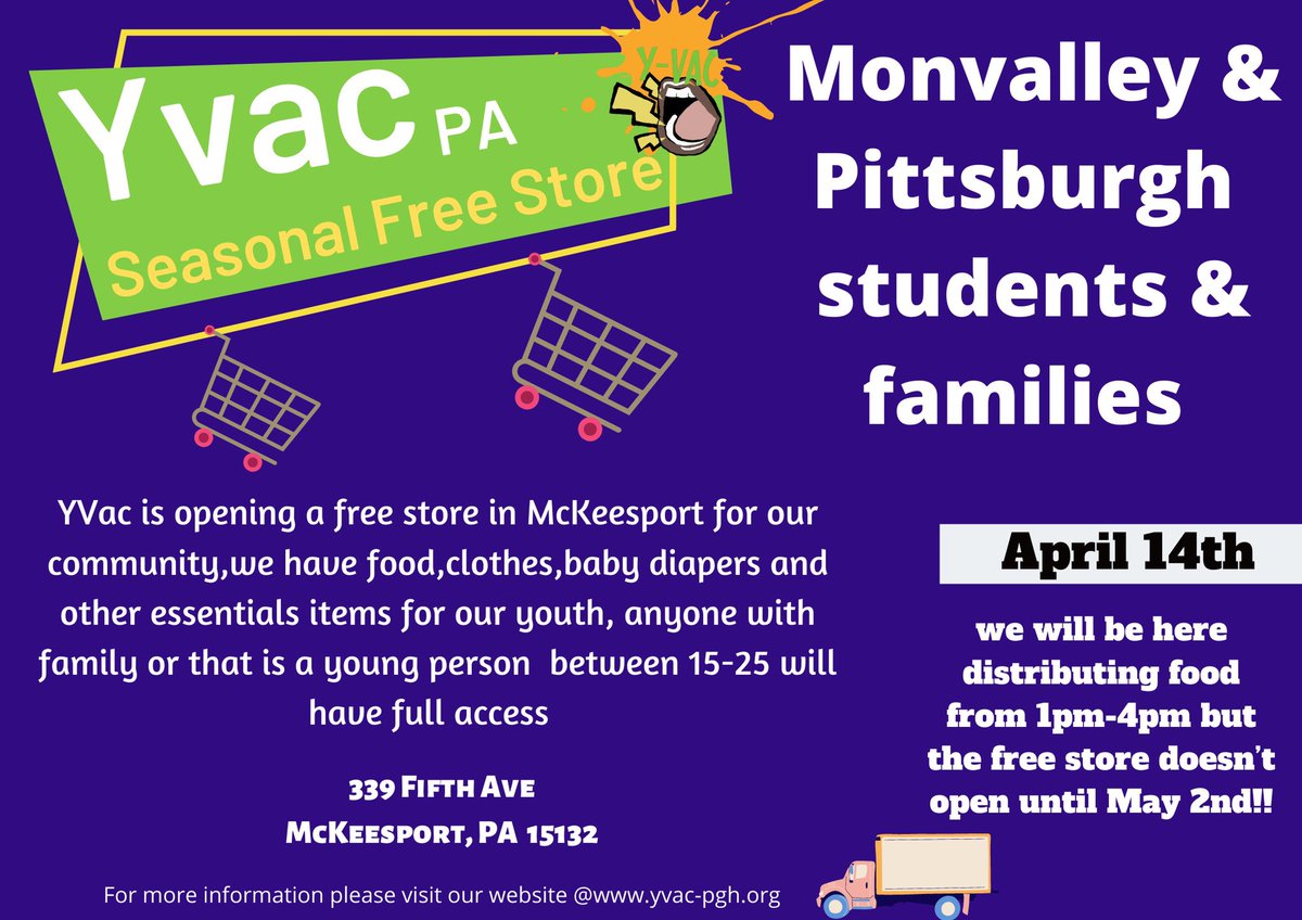 Yes family you read it right ‼️we are opening up another free store!!but this one is in McKeesport,we will be handing out food,snacks,clothes and hygiene bags &amp; etc this will be on April 14th but the actual store won’t open until MAY 2nd‼️🤣share,comment &amp; repost we can’t wait!!!