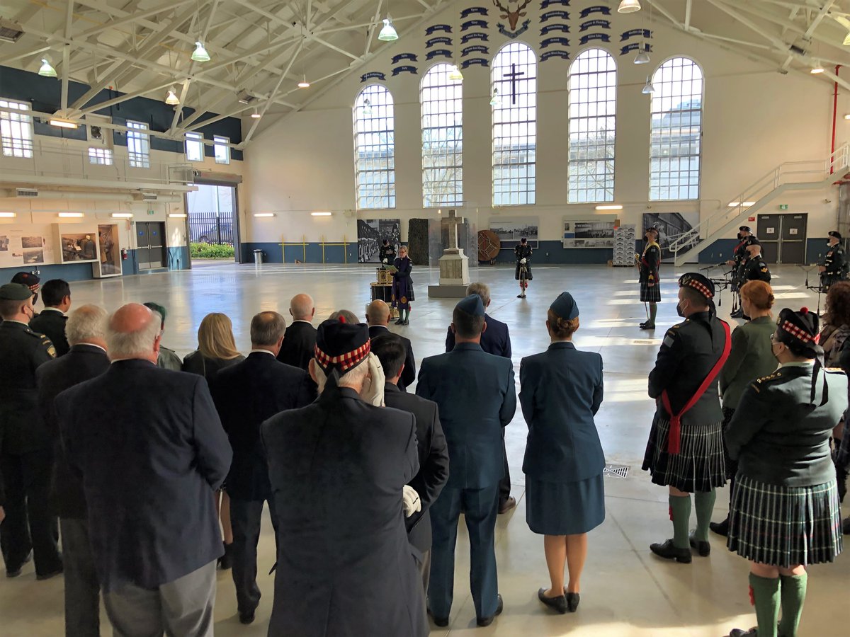 SeaforthAssoc's tweet photo. Capt The Rev Julie Lees leads the Vimy Memorial Service yesterday, Seaforth Armoury Parade Square #Vancouver #VimyRidge #Vimy1917 #Arras1917 #CanadaRemembers https://t.co/kIs6URYEl0