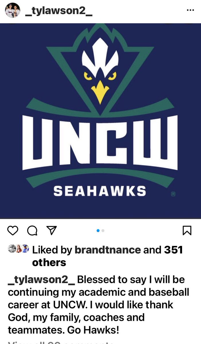 Congrats to <a href="/BrensonTy/">Ty Lawson</a> on his commitment      <a href="/UNCWBaseball/">UNCW Baseball</a> 
#PackPride