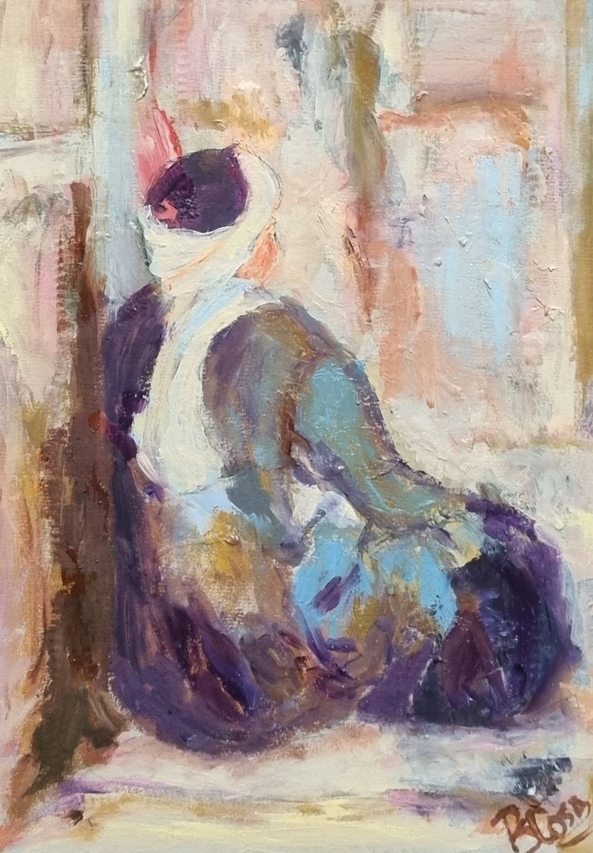 CosminBrendea's tweet photo. Wainting on Amun, oil on cardboard 20x30 cm.  MIss you Egipt. https://t.co/z2OzYBCDMg