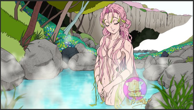 Bunちん@手描きイラストの【YouTube 動画】を配信中( ^ω^ )さんがTwitterに投稿した甘露寺蜜璃(鬼滅の刃)のイラスト。