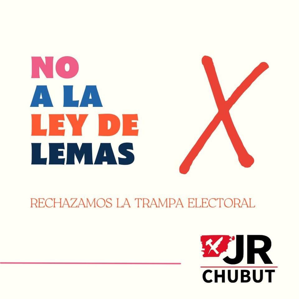 ¡NO A LA LEY DE LEMAS!

Desde la Juventud Radical de Chubut rechazamos categóricamente la idea de instalar esta Ley tramposa que vulnera la voluntad popular.

En #Chubut, todavía estamos a tiempo de rechazarla. Firmá aca: change.org/NoLeyDeLemasCh…