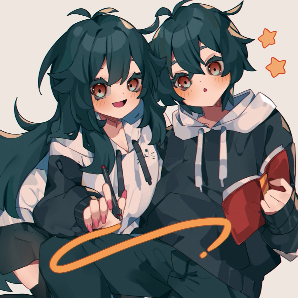 「Adorable cutiees for @ linkaimane 🤍🖤
T」|aridonall | COMMS: CLOSED ✨のイラスト