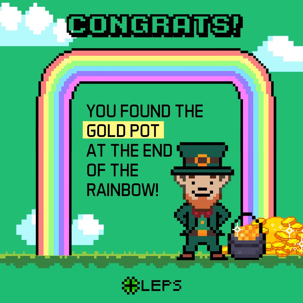 Feels good here, right? 

The rainbow brought you to the Gold Pot!

🍀

#NFTs #NFTcommunity