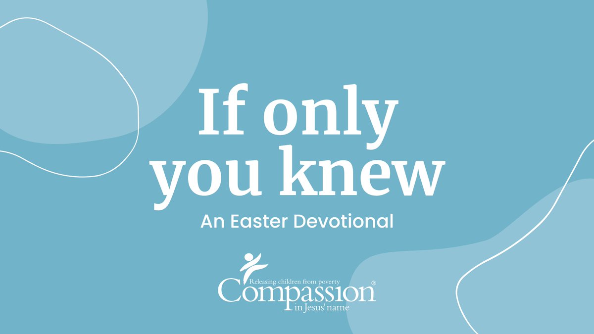 CompassionCA's tweet photo. As we head into Holy Week, you are invited into "If Only You Knew: An #Easter Devotional."
Join us as we explore the social, physical, emotional and spiritual aspects of what Jesus did for us.
Available now on @YouVersion: https://t.co/hbQP2ZiqMk
#biblestudy #easterstudy https://t.co/6nlZvVvY0N