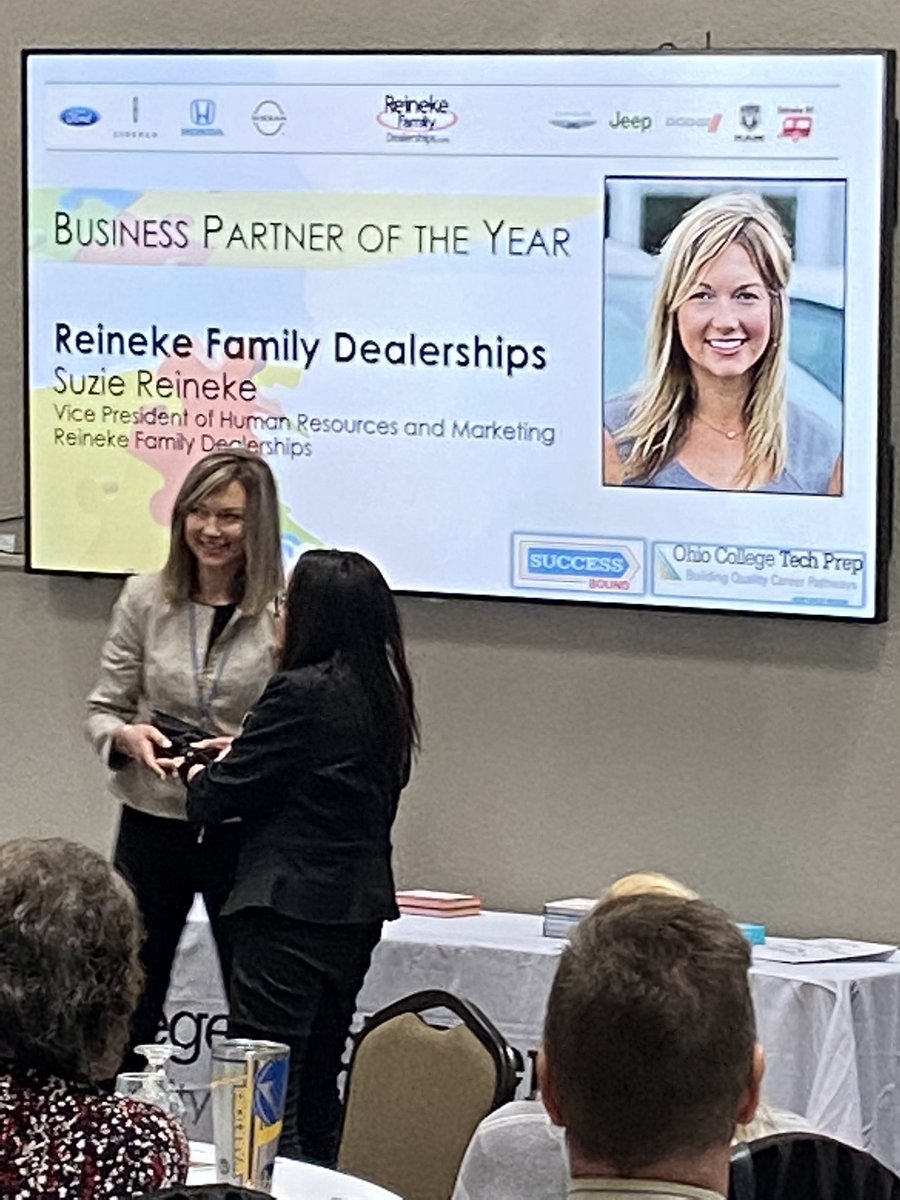 OHCareerNetwork's tweet photo. Thank you Suzie Reineke for helping develop an innovative Work Study program for area high schoolers interested in pursuing careers in the automotive industry.  Hoping this program can be modeled in other local business and industry. @ReinekeFamily https://t.co/p72TUaydGh