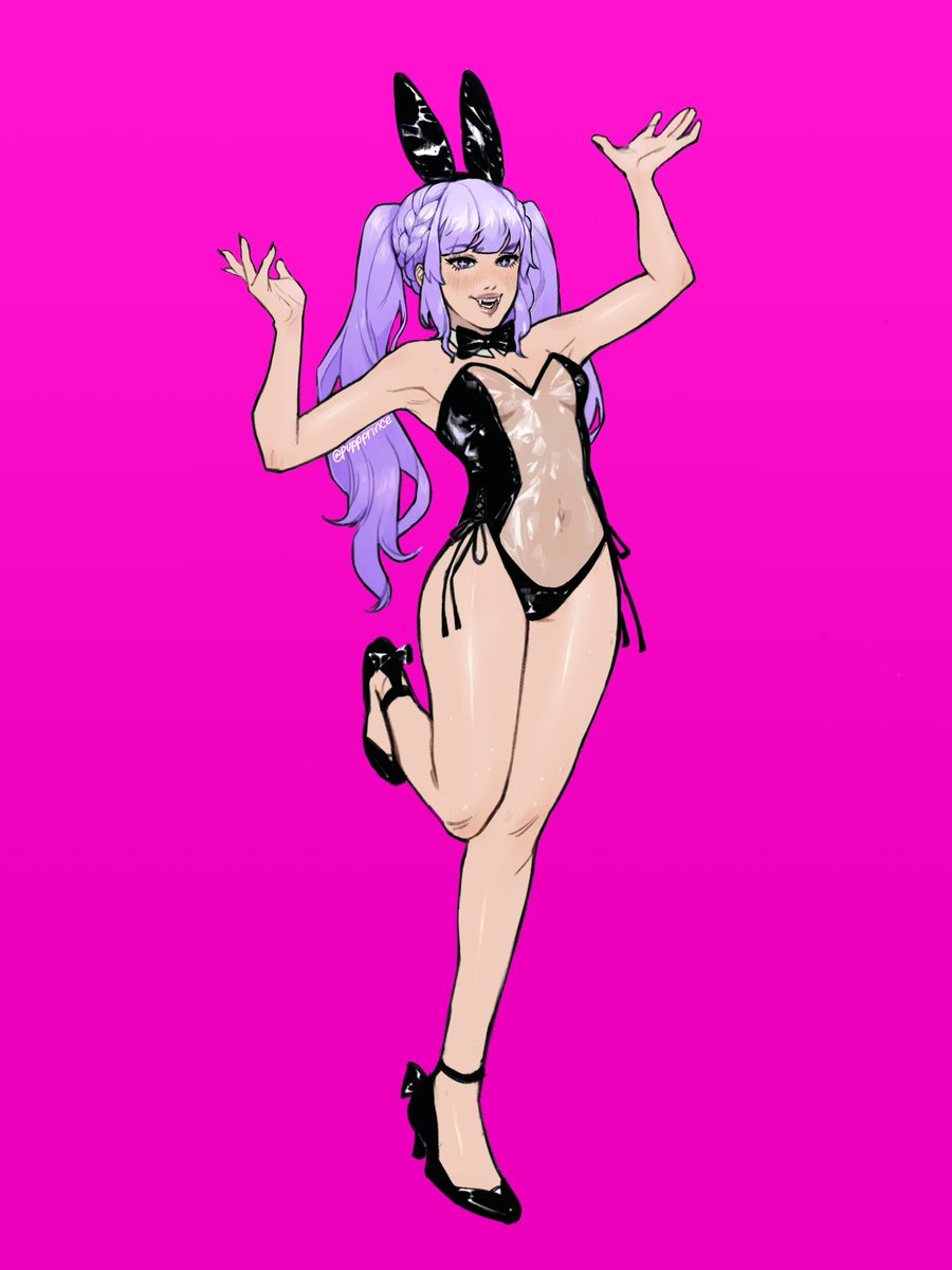 puppprince's tweet photo. My oc Bunny in Redthorn’s translucent #Bunnysuit #occhallenge https://t.co/OkEzwO9329