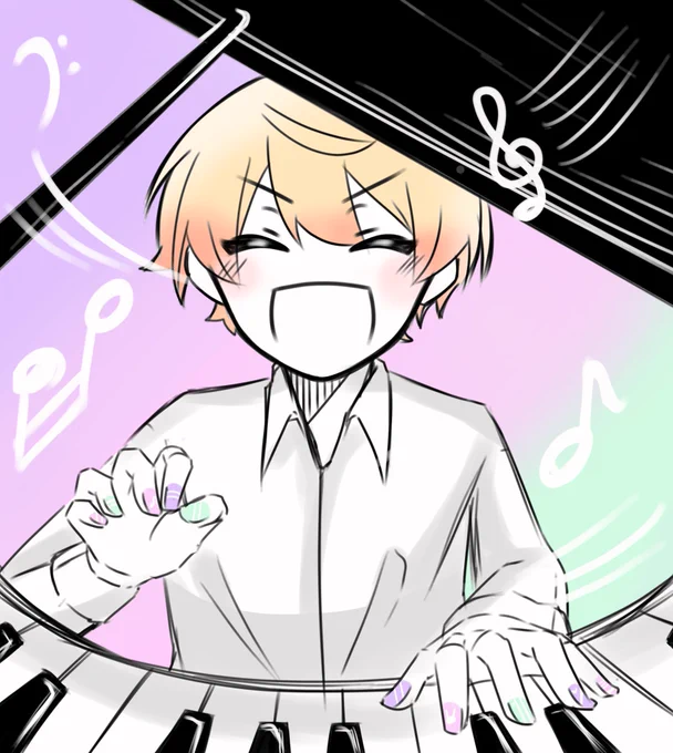 イベが怖すぎて描いてた落書きみんなハッピーであれ…… 