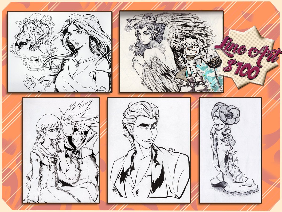 Natnicki101's tweet photo. Update on my commissions! 
Prices have gone up. Down payments are mandatory. 
To discuss more details, DM me either on Instagram or Twitter!

Character Line Art - $100
Character in Color - $200

For more art goodies, my Patreon is also an option! Link in bio https://t.co/EG7HMu68WD
