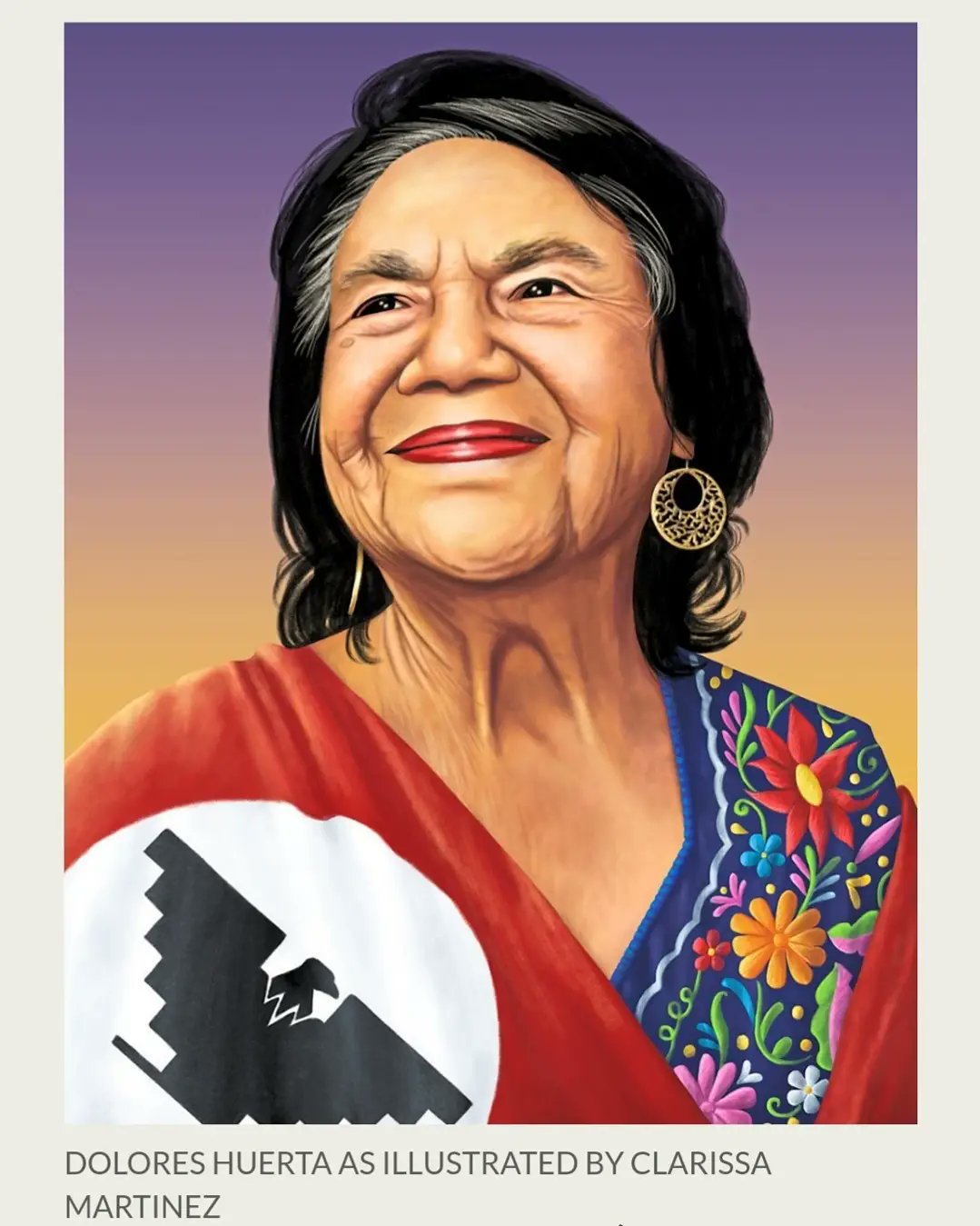 Happy Birthday to Dolores Huerta! Here\s a repost of the portrait I did of her for last year! 