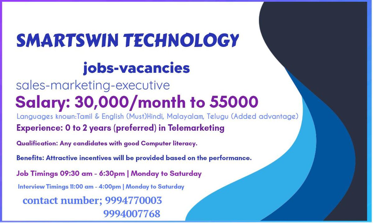 smartswin's tweet photo. Job opportunity https://t.co/Hos7w3pa5a