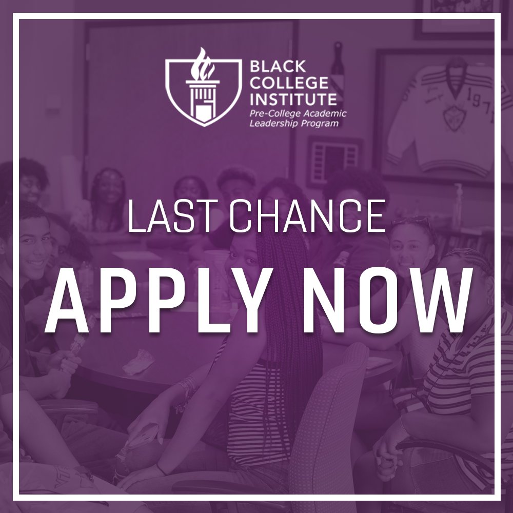 Today is the absolutely last day to apply for #VTBCI2022!

📣 Apply now! Right now! 

#VirginiaTech #VTBCI #BlackCollegeInstitute @inclusiveVT