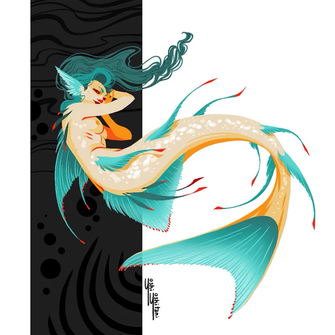 "Till human voices wake us and we drown..."

Another mermaid experiment. I really like the dynamic motion and color in this one! What's your favorite mermaid pose? 