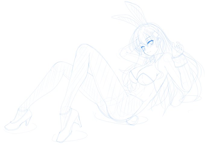 wip
悩んだ末鈴谷バニィ 寝落ちるまで線画整えるしφ(*'-`) 
