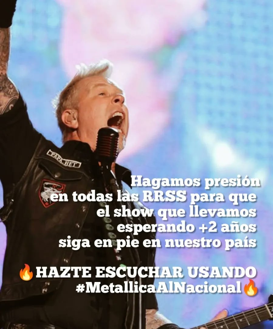 Metallica fans in Chile need help. The concert is in danger of being canceled due to renovations that won't be ready for the concert. Metallica Family is asking that the concert be moved to the National Stadium. @gabrielboric <a href="/dgmedioschile/">DG Medios</a> <a href="/INDChileOficial/">IND Chile 🇨🇱</a> #MetallicaAlNacional