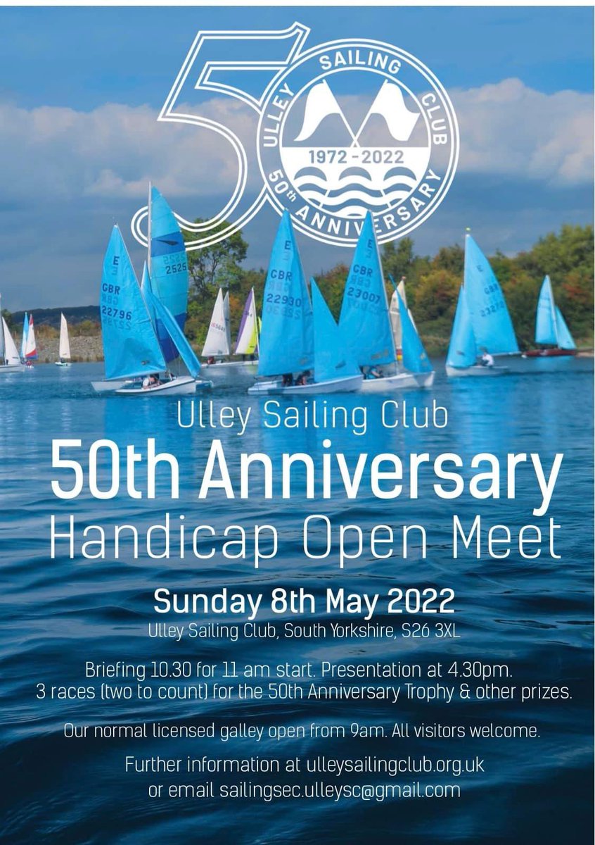 UlleyJill's tweet photo. Notice from Ulley Sailing club
First overall prize £70 Pinnell & Bax voucher plus many more
@HelpRotherham
#ulley
#sailingevent
#rotherham https://t.co/aJigGmw6r2