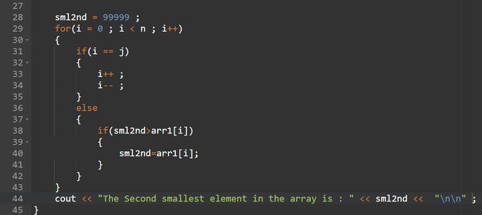 tripathi__vt's tweet photo. day"72" of #365daysofcode with 
@scaler_official
problem : "Write a program in C++ to find the second smallest element in an array."
//Started with C++//
#scalerdiscord #scalerlearning https://t.co/ztdofecmNX
