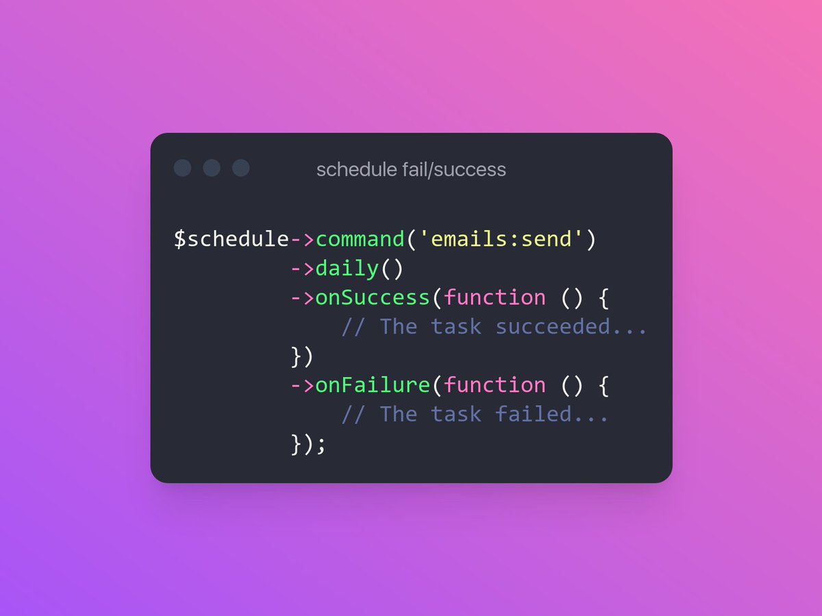 In scheduled tasks, you can use `onSuccess` and `onFailure` callbacks