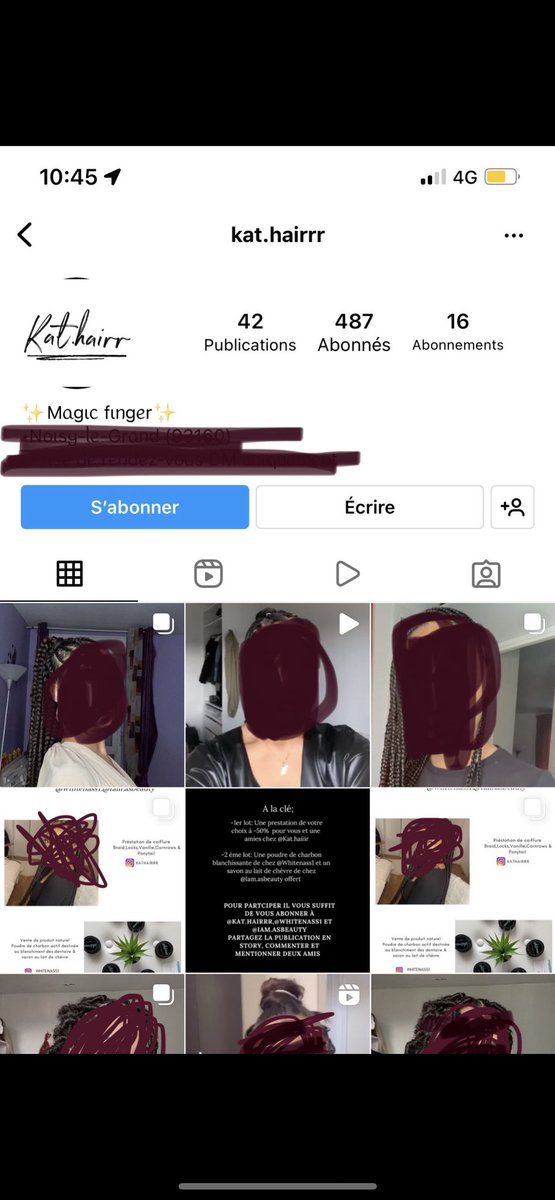 thugxrll's tweet photo. ⚠️ MINI THREAD DE COMMENT JE ME FAIS ACTUELLEMENT HARCELER PAR UNE COIFFEUSE INSTAGRAM ET SON ENTOURAGE SUITE A MON AGRESSION CHEZ ELLE. https://t.co/x2QuneKSDG