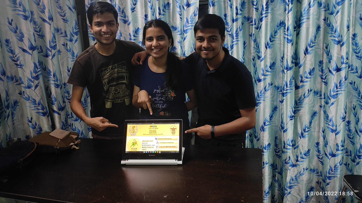 Abhinav7310's tweet photo. After 6 hours of working non stop, Poster for Project MISSRI(Mission of Sugar Screening & Reduction in India) is ready !!🤩🤩🔥🔥
@hackathonAiims @aiimsinsight @SciSocAIIMS @mygovindia @icmr_nie
@_DigitalIndia #MISSRI @ArwachiSindhu https://t.co/pLt0jxkRDc