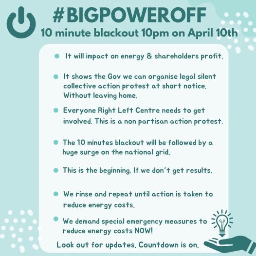 Protest in pjs #BigPowerOff