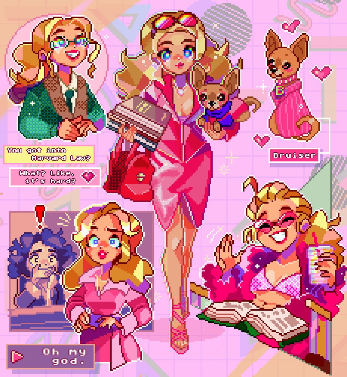 DesiraeSalmark's tweet image. Some of my favorite pixel art I’ve done for my birthday today! 😁❤️