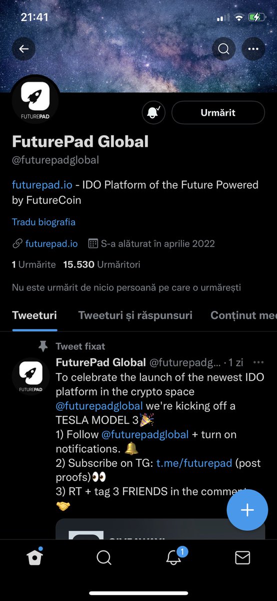BerindeTiberiu's tweet photo. @futurepadglobal @efuturecoin @MoonYourNFT @tankies_nft @nft_cryptogang https://t.co/MGsDRZroUA