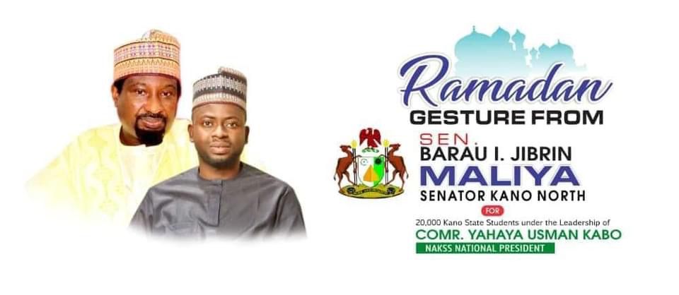 SenBarau's tweet photo. Sanarwa Ta Musamman!!  Ranar Talata 12th April Idan Allah Ya Kaimu Za’a Kaddamar Ta Bawa Daliban Jihar Kano Guda Dubu Ashirin 20,000 Tallafin Azumi Daga Sen. Barau I. Jibrin Maliya A Karkashin Jagorancin Comr. Yahaya Usman Kabo Shugaban Daliban Jihar Kano.  Daga: Usman Bello A https://t.co/d2LVQKwDfH
