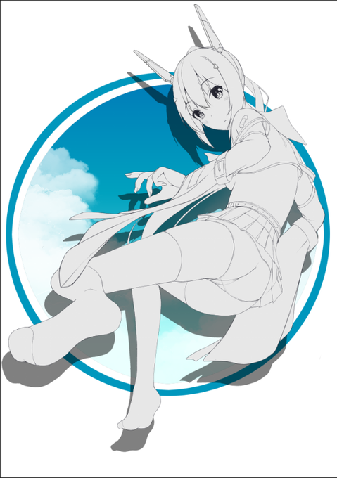 ラフおーわり 寝よ('ω') 