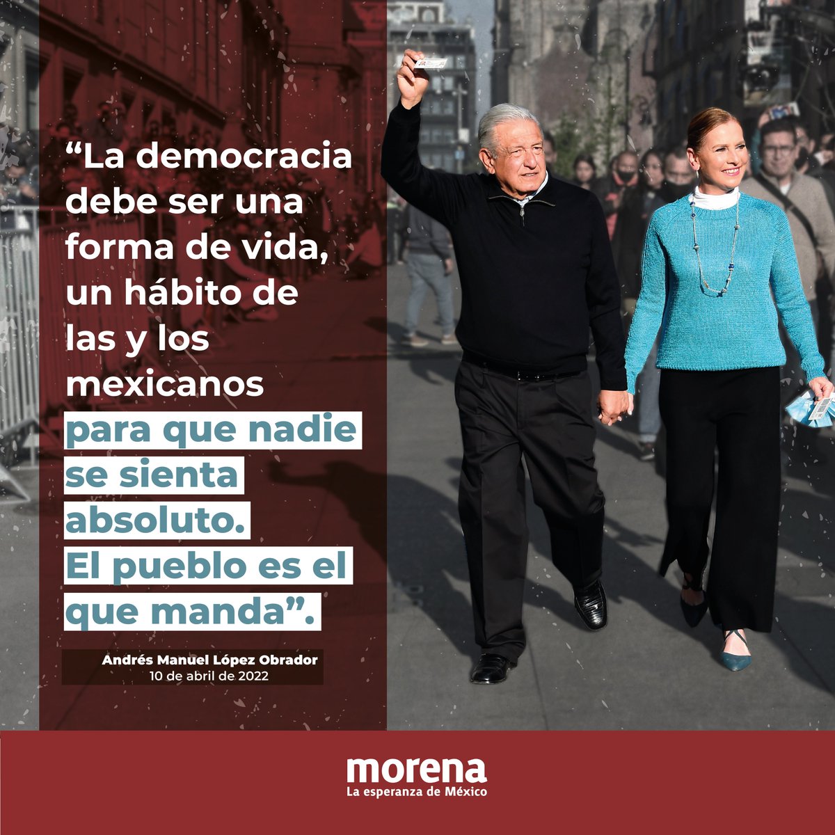 PartidoMorenaMx's tweet photo. Que se escuche bien y se escuche lejos: el pueblo pone, el pueblo quita. https://t.co/rjREUFYEYQ