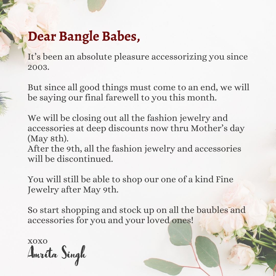 bangle_babe's tweet photo. Farewell Shoppers, its time to bid adieu!
Shop now at https://t.co/FoTeahGfx3 https://t.co/EiIpJeY0UW