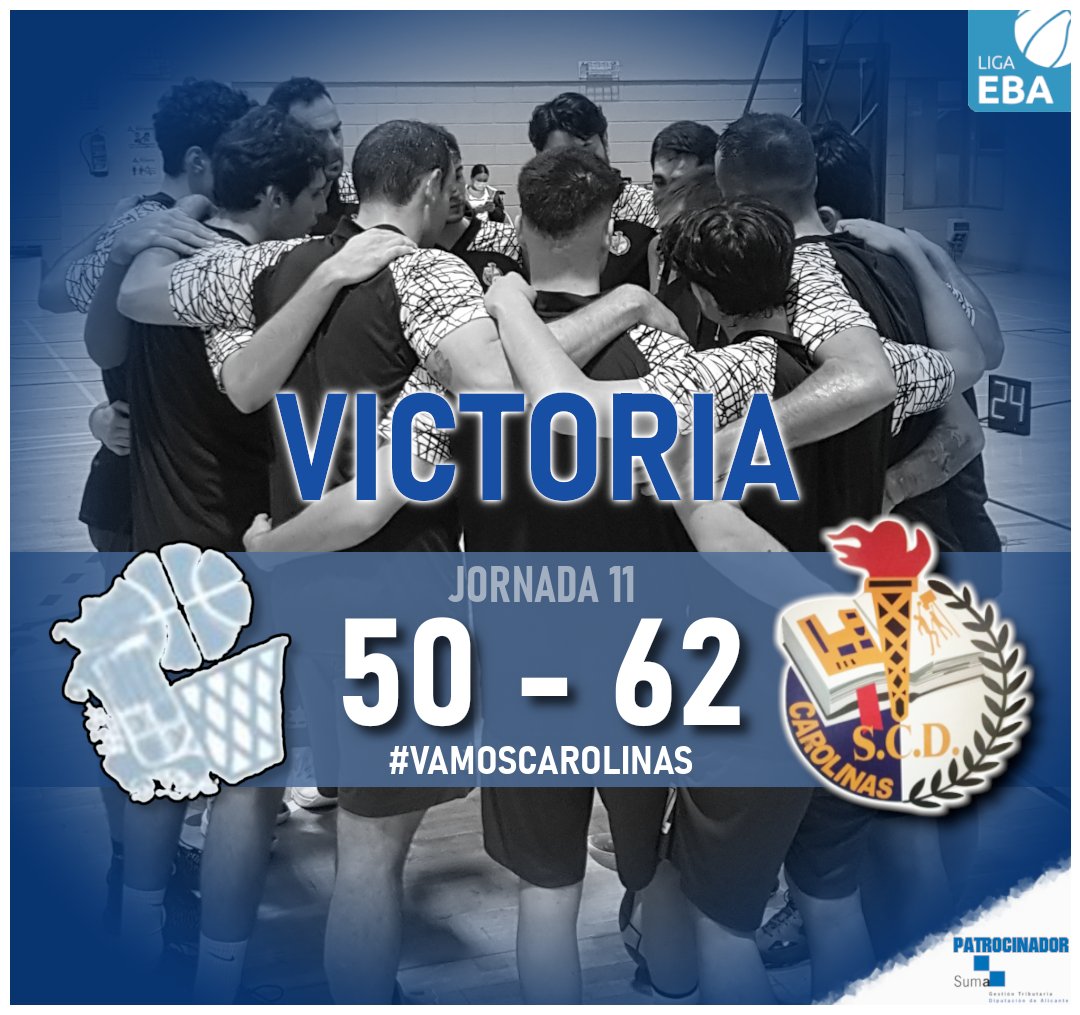 scdcarolinas's tweet photo. ℹ️RESULTADO DEL PARTIDO
#LigaEBA Jornada 11 - FD2

[@cbtabernes 5⃣0⃣🆚6⃣2⃣ SCD Carolinas]
VICTORIA !!! #VAMOSCAROLINAS !!!

#Alicante #Baloncesto @fbcv_es @CompeticionFEB @SumaAlicante https://t.co/NavrckJVxE