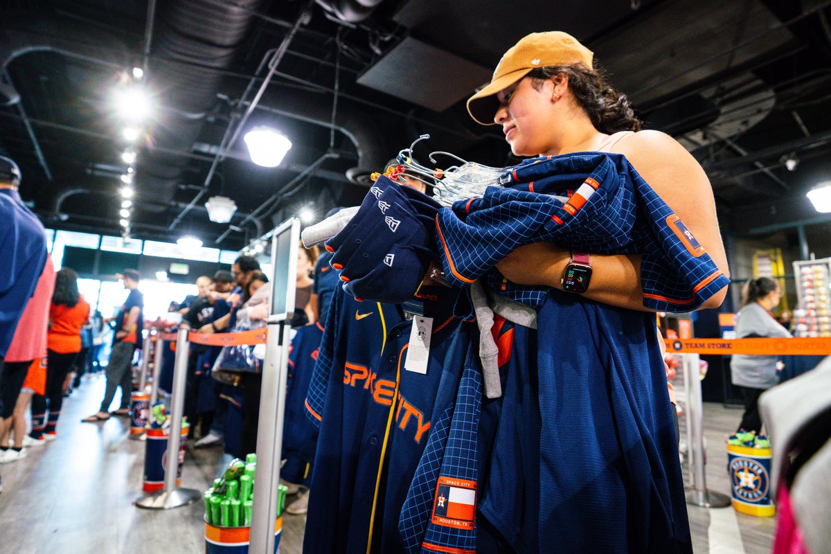 Houston Astros on X: Still need your #SpaceCity merch? We got you. We're  open until the end of the game today and the Astros Team Store has extended  hours this week. Find