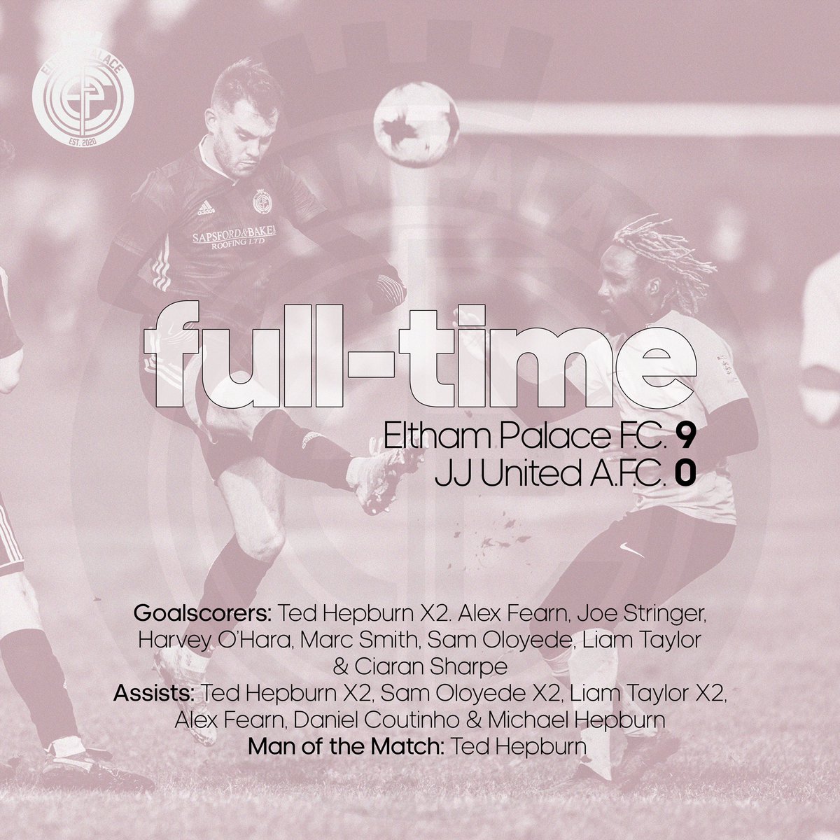 ElthamPalaceFC's tweet photo. FT 9-0‼️
Today marks one year since our first ever training session and we celebrated with an excellent team performance down at a glorious Foxes Fields.
#RoadToTop4 https://t.co/9944UEUoXH