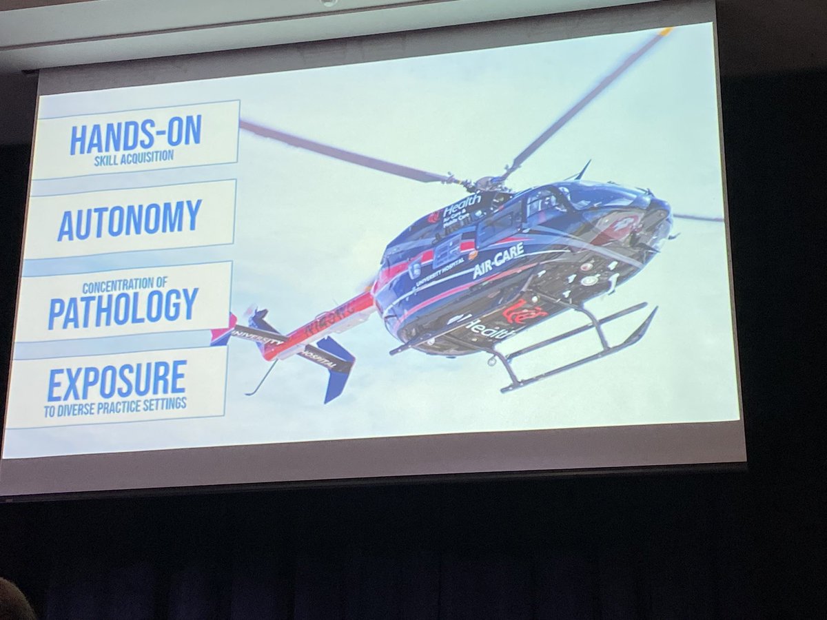 LawnerBen's tweet photo. In addition to resident education benefits, patient care is augmented by the presence of physicians on scene (additional treatments, technologies) @kmconnel78 @UCAirCareDoc @AMPAdocs #cctmc #amps22 https://t.co/4fUWZLpPeR