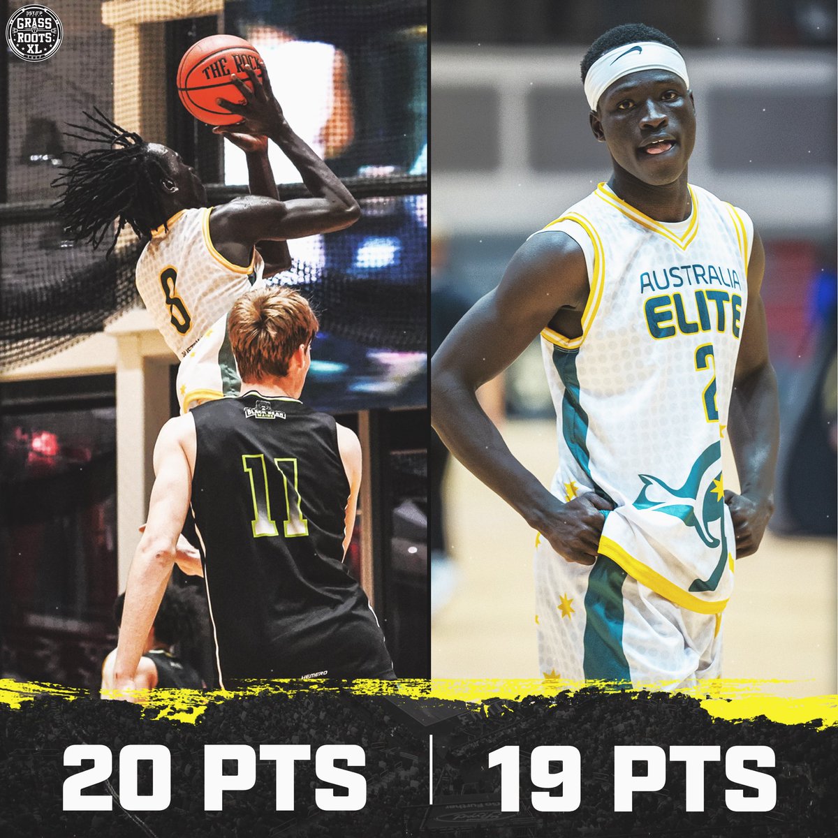 GrassrootsXL's tweet photo. Solomon Kuol (@solomonydhot) and Justin Ochaya (@JustinOchaya) combined for 39 PTS for @AauAustralia in a CLOSE WIN at @ZeroGravityXL Session I 💨 https://t.co/IXZexnWM3f