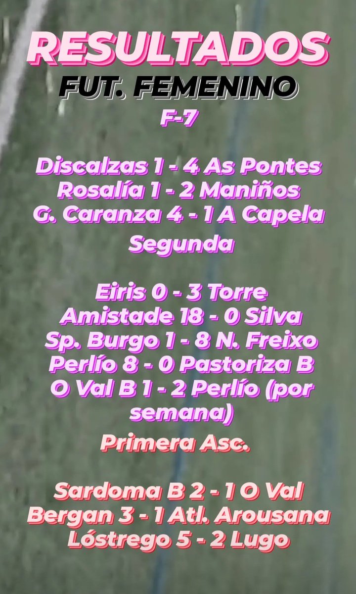 ⚽RESULTADOS | FÚTBOL FEMENINO | FERROL | FUT-7, SEGUNDA Y PRIMERA ASC. ⚽