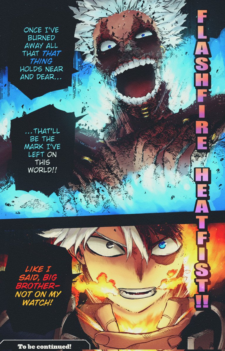 razenusox's tweet photo. Flashfire Heatfist!! 

MHA ch. 350

#僕のヒーローアカデミア #MHA #MHA350 #MyHeroAcademia https://t.co/Vu94txLkJS
