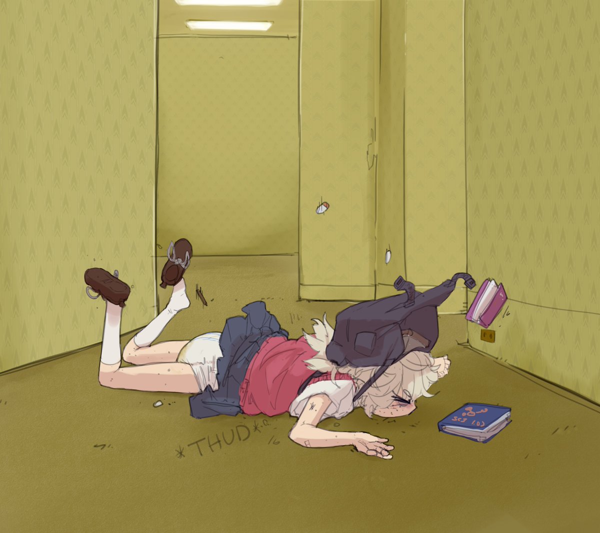she fell through the floor, but where ?????????????