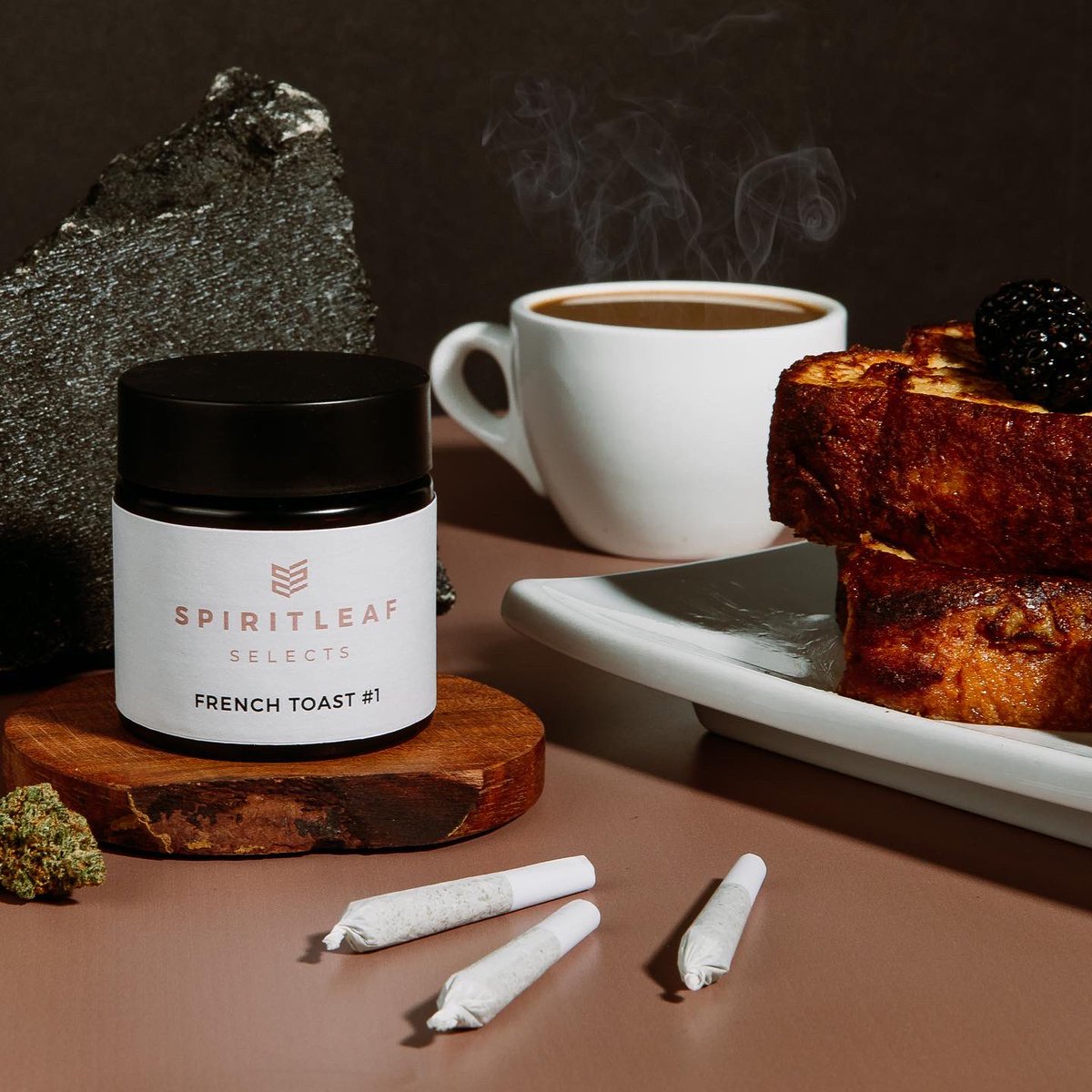Sunday brunch just got a little sweeter… 

French Toast #1 is here! 🍞

This beauty is an indica dominant hybrid, with aroma profile of sweet maple cream &amp; deep earthy undertones. Tasty terps, a balanced uplifting vibe, &amp; grown right here in AB! <a href="/SpiritleafCA/">Spiritleaf</a> #SpiritleafSelects