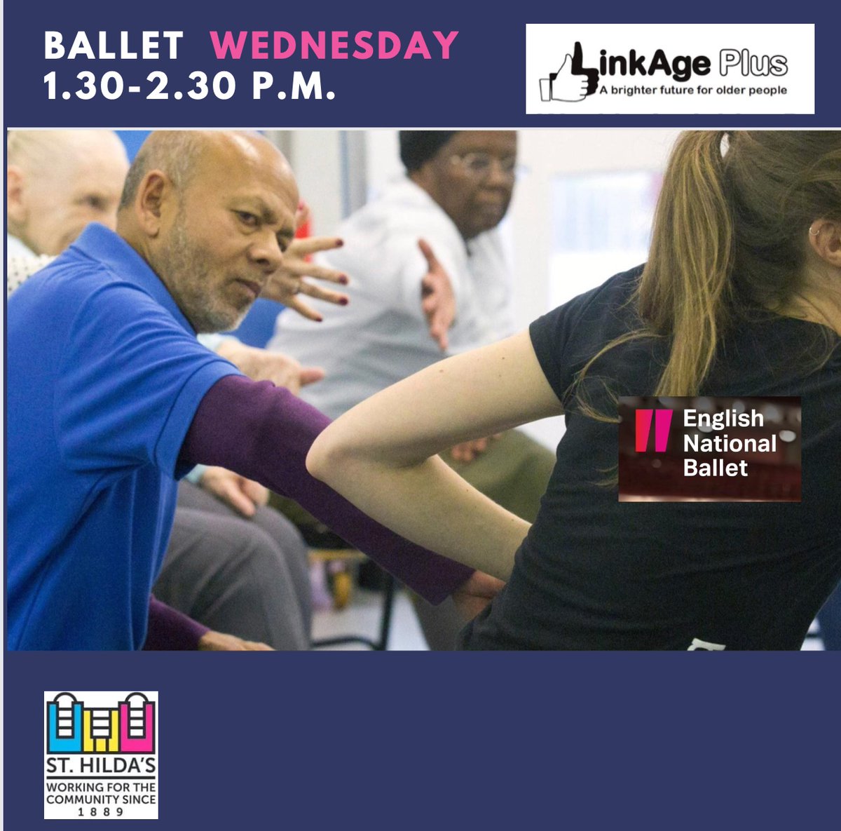 StHildasEast's tweet photo. Join us on Wednesdays afternoons for Dancing East, English National Ballet’s programme of creative ballet classes for 50+ at St Hilda’s East Sonali Gardens.
Contact us on 0207 265 92929
#StHildasEast #linkageplus #englishnationalballet
#womenatoxford #cheltladiescoll https://t.co/NBosHkBtG9