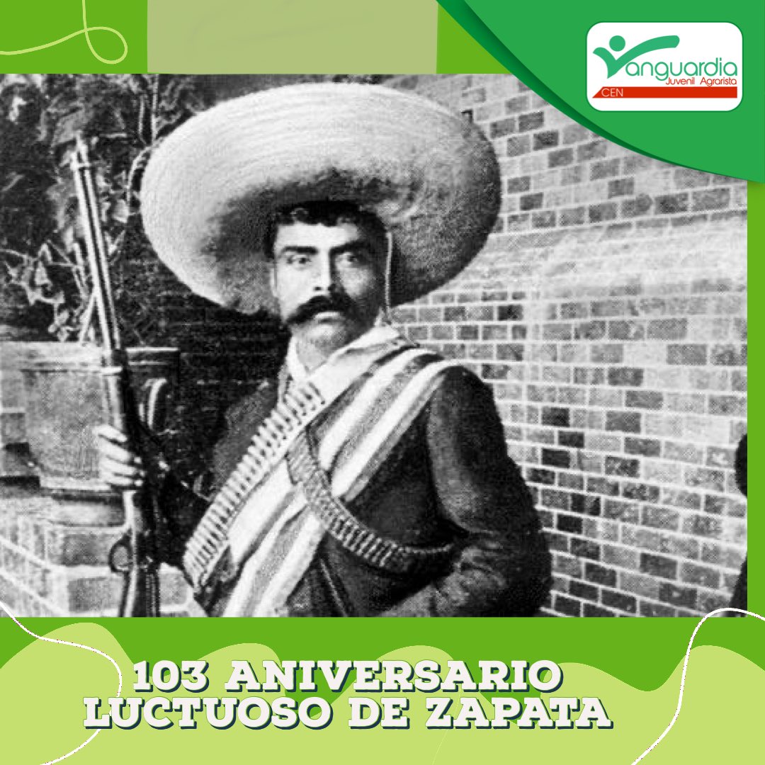 Hoy a 103 años de su partida, #ZapataVive en el corazón de las y los vanguardistas. 💚✅
“Tierra y libertad” para las y los campesinos de America. #revolucionarios