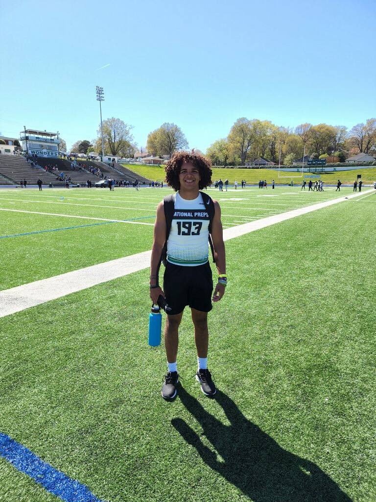 NickLemon4's tweet photo. Great day at National Preps NC Showcase! Started off by running a 4.37 forty and recording a 10'1" broad jump. Then finished  with some routes on air. @football_cghsnc @acoachingrev  @BillLiedy https://t.co/PBWFNB6W36