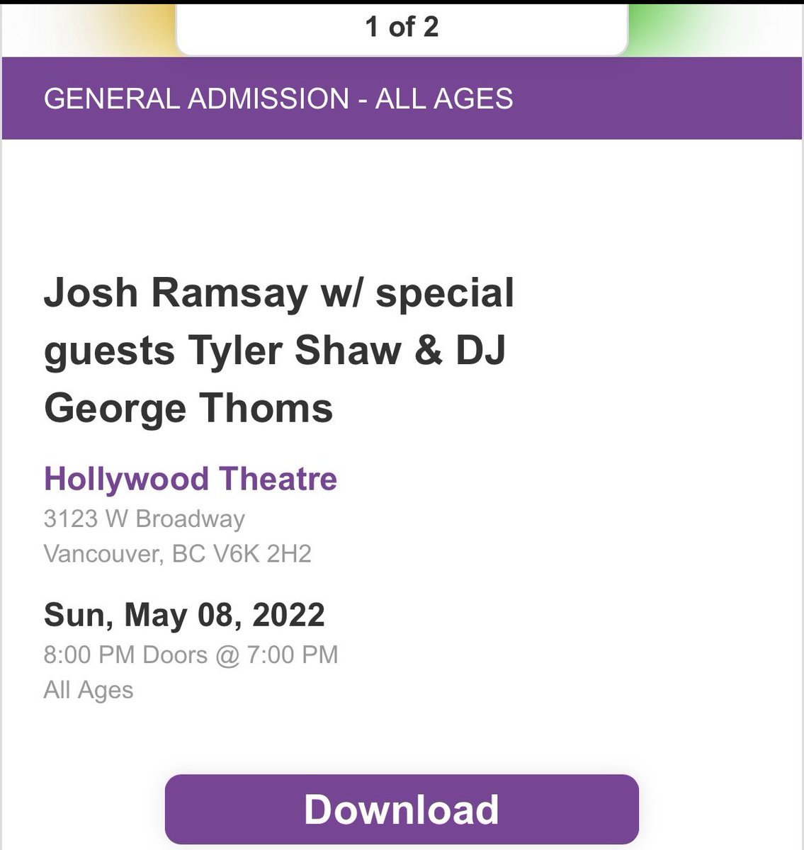 @JoshRamsay #TheJoshRamsayShow TICKETS ARE SECURED. LETS GO HOMETOWN SHOWWWW