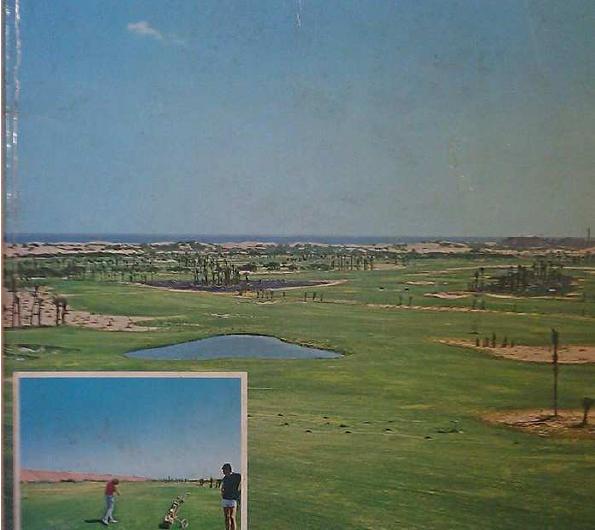 Cuando el conde de la Vega Grande creó el primer campo de golf de 36 hoyos (¿de Europa?) junto a las dunas de Maspalomas. El paisaje mudó de amarillo a verde, hasta que la especulación administrativa vio que medio campo era urbano y no deportivo... El cemento se abrió paso